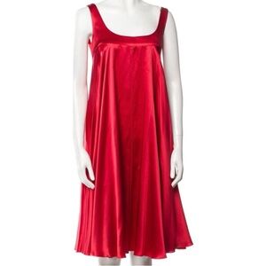 Dolce & Gabbana Red Silk Babydoll Dress